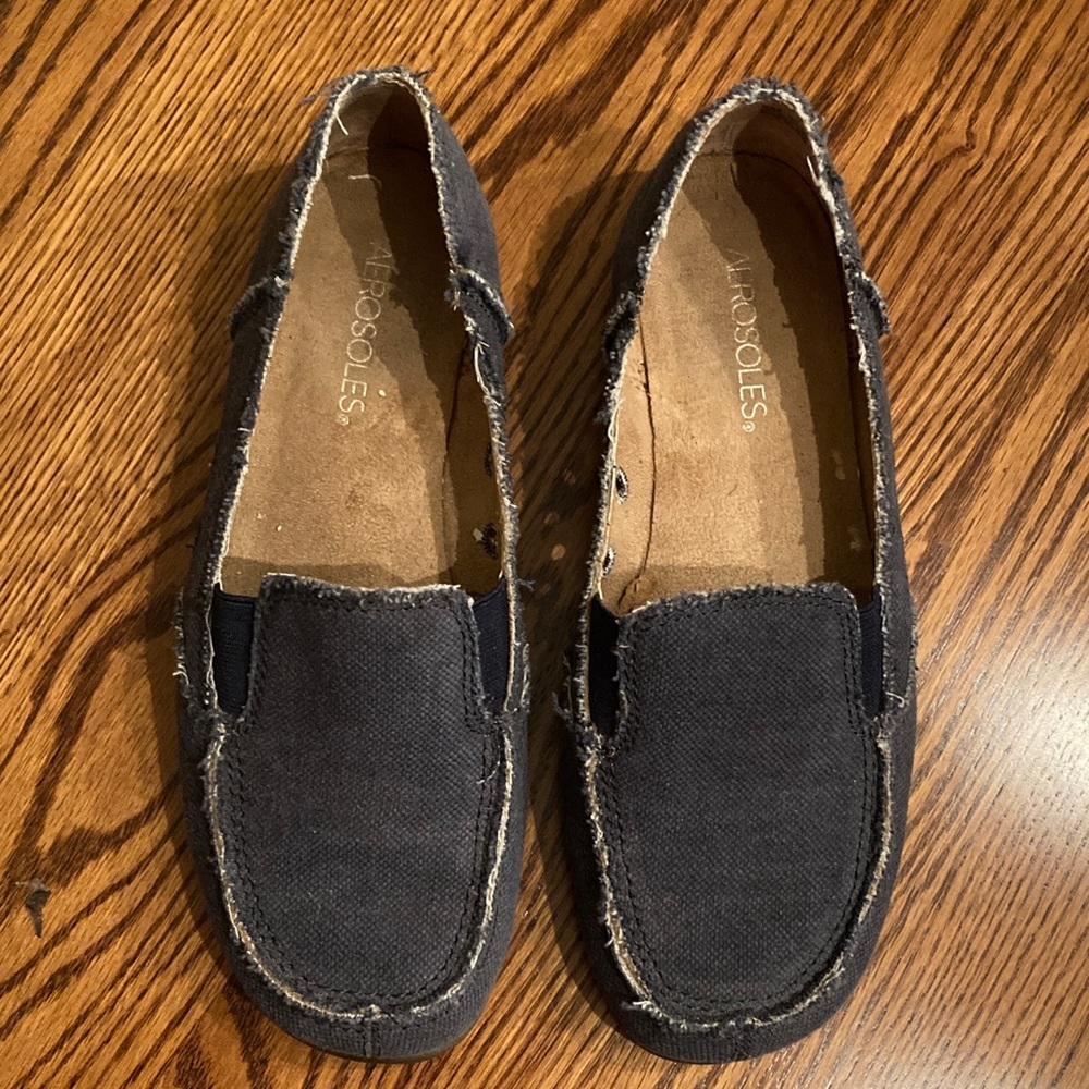 AEROSOLES Dark Blue Casual Canvas Loafers
